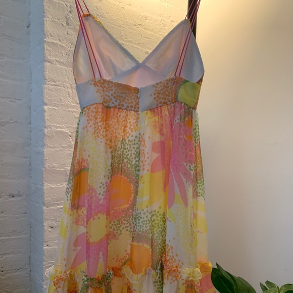 Milly Floral Silk Chiffon Dress - Size 2 - Picture 8 of 10